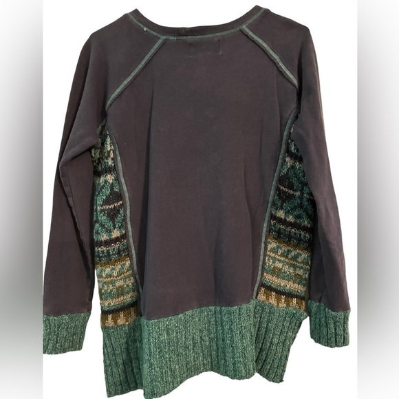 Ruby Moon Women's S Navy Sweatshirt Sweater Aztec Combo Hi-Low EUC! - Picture 2 of 9